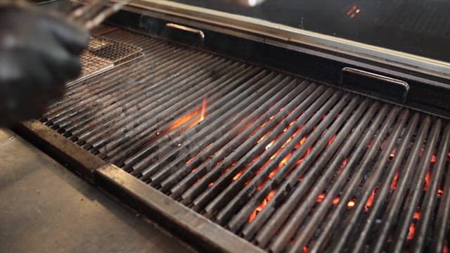 Pork on a Hot and Flaming Grill