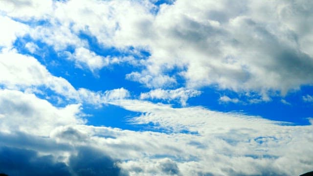 Sky filled with white clouds on a sunny day