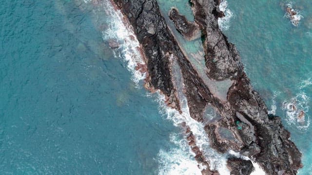 Rocky coastline with clear blue water