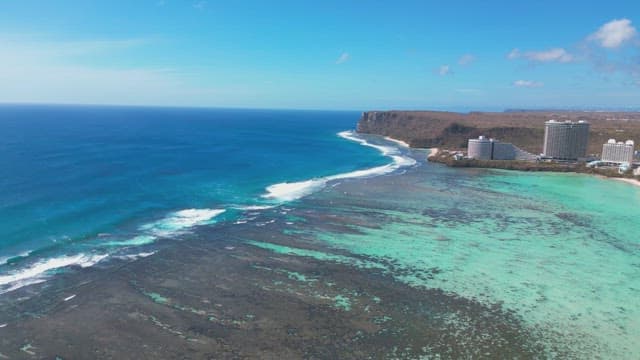 Coastal view with turquoise waters and cliffs
