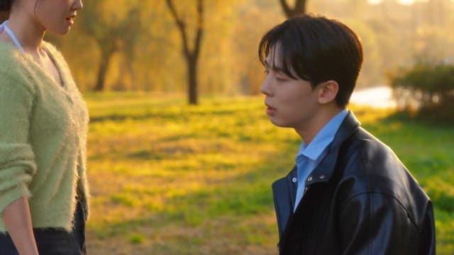 Couple arguing in the park