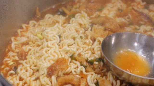 Savory and spicy ramen with dried pollack
