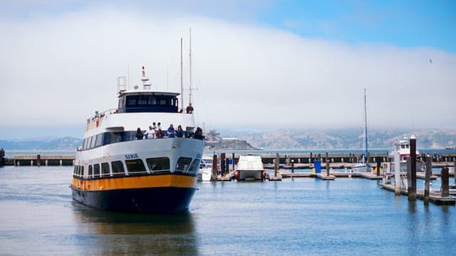 Cruise Ship Arriving at a Sunny Coastal Pier