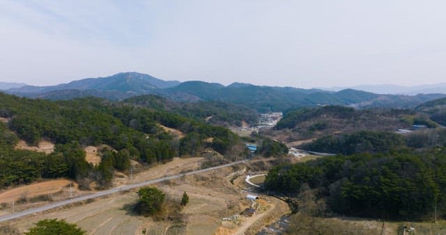 Sky view of Mountainous Village