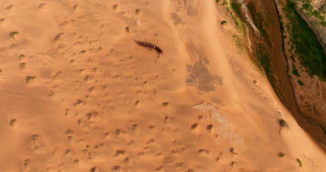Desert with green valleys