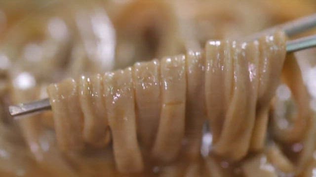 Chopstickful of appetizing buckwheat noodles