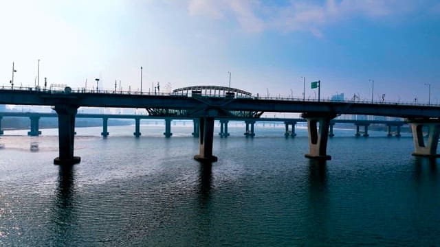 Cityscape and Bridge of Seoul from Gangdong-gu