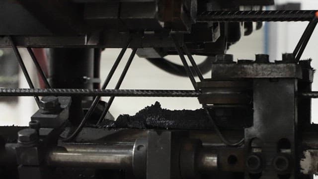 Metal machine operating with sparks