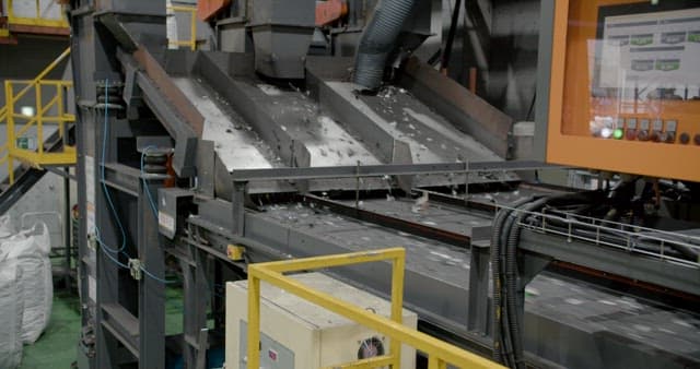 Machinery Sorting Recyclables in Facility