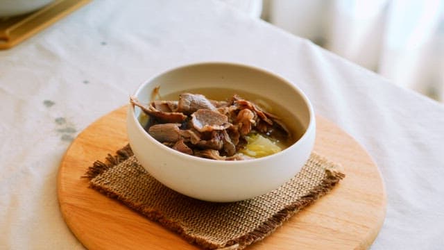 Traditional Homemade Beef Soup in a Bowl