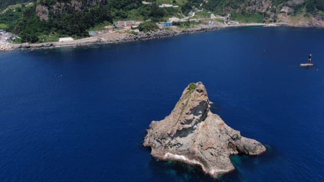 Aerial View of Coastal Rock Formation