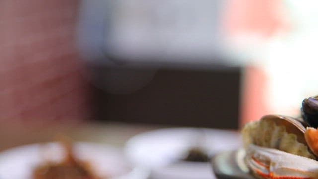 Pot filled with various seafood