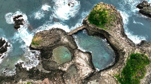 Rocky coastline with tidal pools