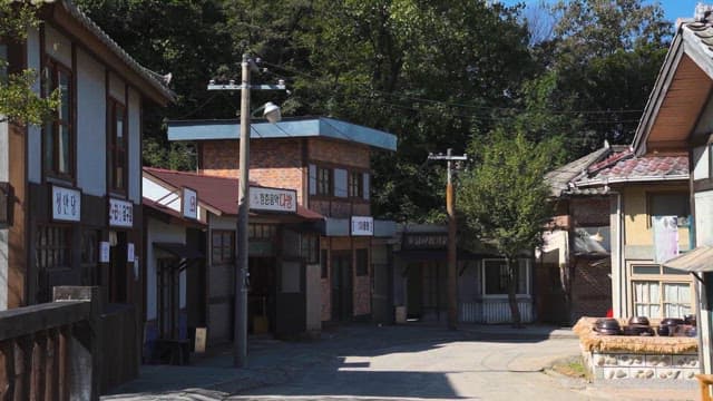 Traditional style buildings in a quiet street