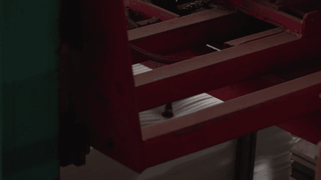 Stack of foam sheets in a factory