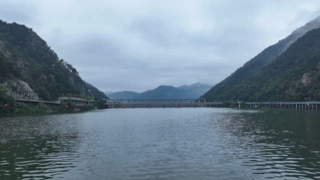 Serene Dam in a Mountainous Region