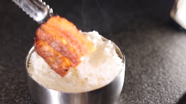 Delicious Samgyeopsal with White Rice