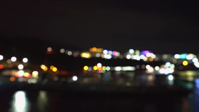 Night View of a Coastal Cityscape