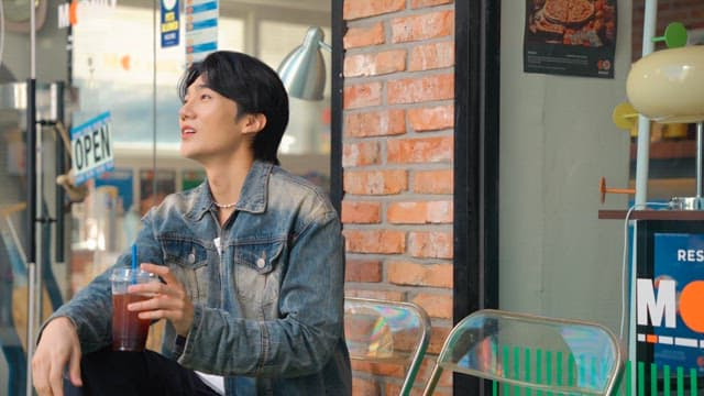 Young man relaxing and drinking coffee