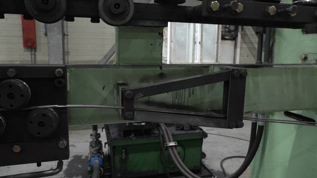 Metal wire bending machine in operation