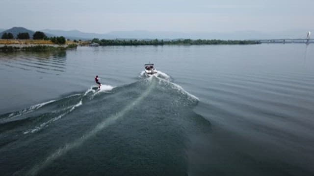 Wakeboarding on a Calm River