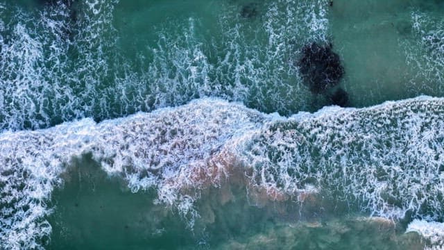 Waves crashing in the open sea