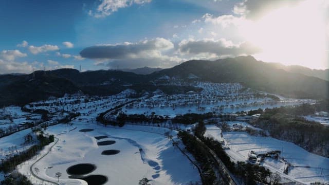 Snowy Landscape with Roads