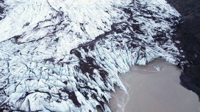 Vast glacier stretching across a mountain