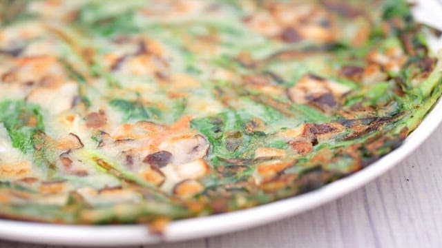 Green onion pancake on a plate