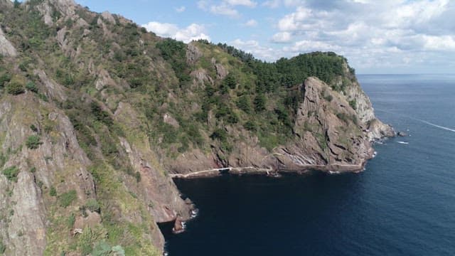 Aerial View of Rugged Coastal Cliffs