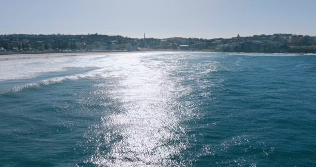 Coastal Town by the Shimmering Sea