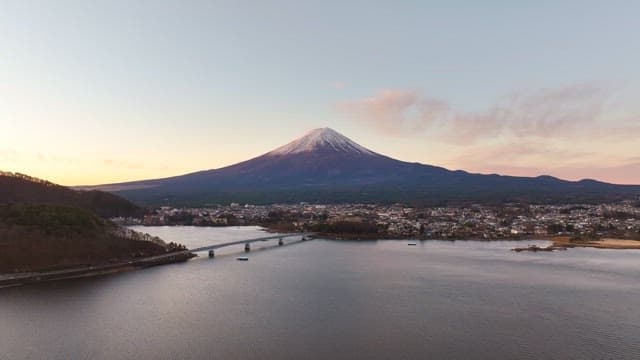 Vast landscape with a majestic Mount Fuji