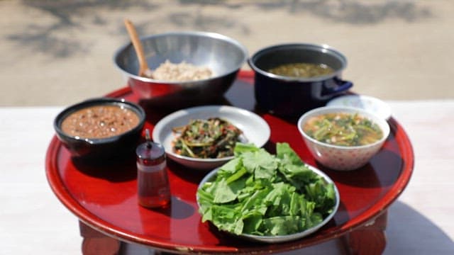Dishes made of young radish neatly plated on a small plate