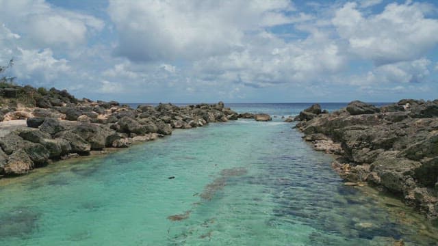 Rocky coastline with clear sea