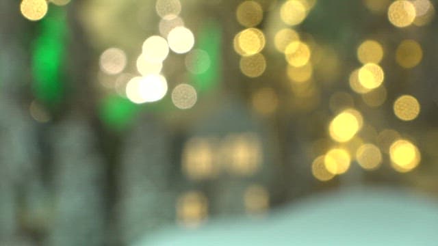 Miniature Winter Scene with Sparkling Lights