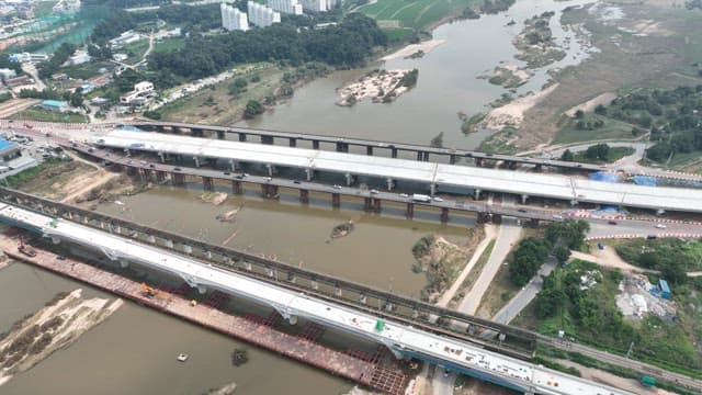 Bridge and Traffic Over the River