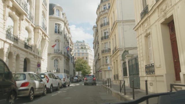 Car journey through historical city streets