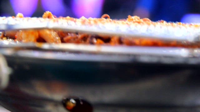 Grilled webfoot octopus grilled on the grill