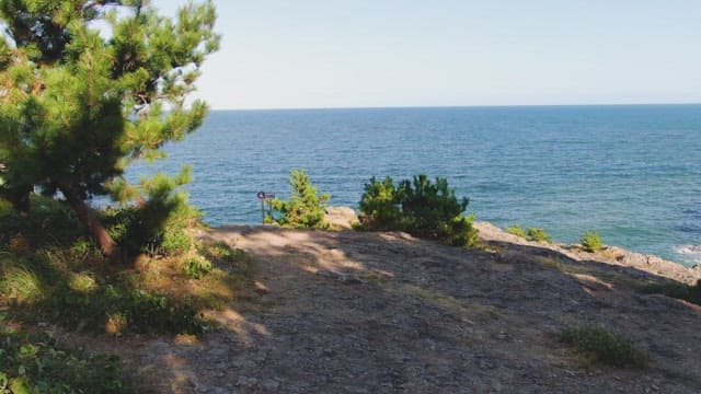 Rocky coastline with a view of the sea