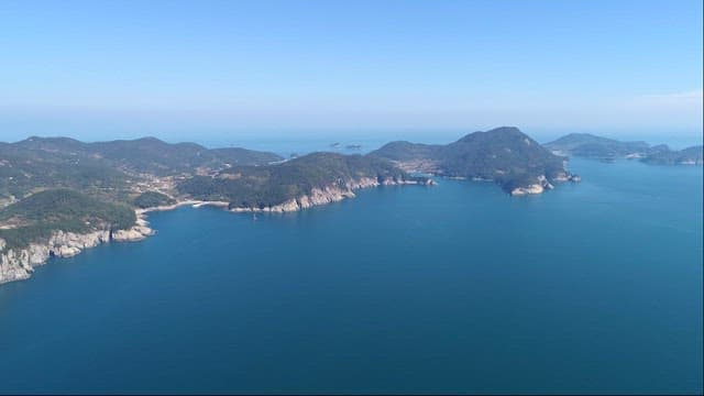 Vast landscape of blue sea and secluded islands