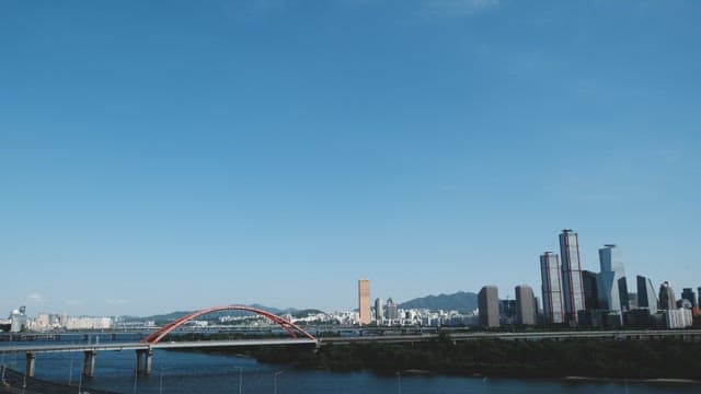 Seoul's Sky above Sogang Bridge and Yeouido