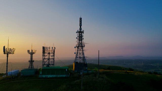 Sunset at Hillside Communication Towers