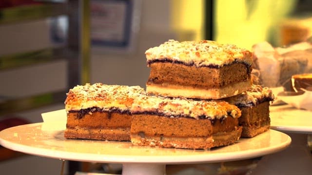 Delicious dessert topped with cookie crumbles