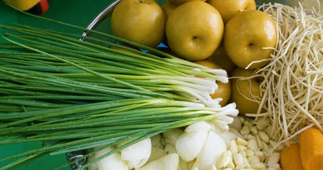 Vegetables Washed Cleanly and Waiting to be Kimchi