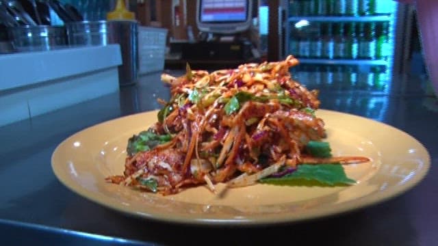 Seasoned fish with various vegetables