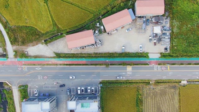 View of rural roads and fields