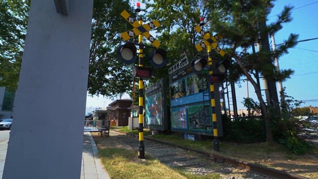 Railroad Crossing in a Tranquil Urban Area
