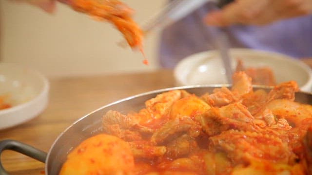 Chicken cut on his own plate