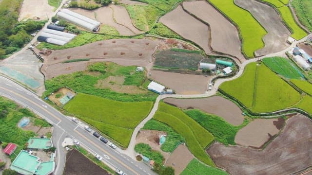 View of a rural farming landscape