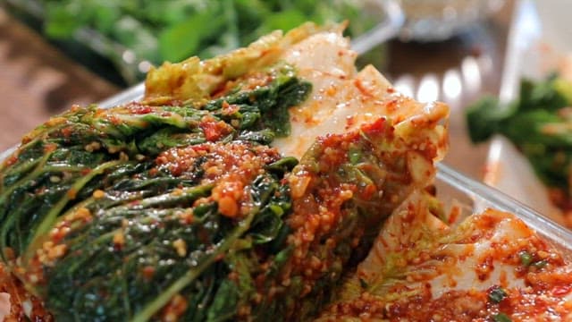 Fresh kimchi with a good spicy pepper seasoning